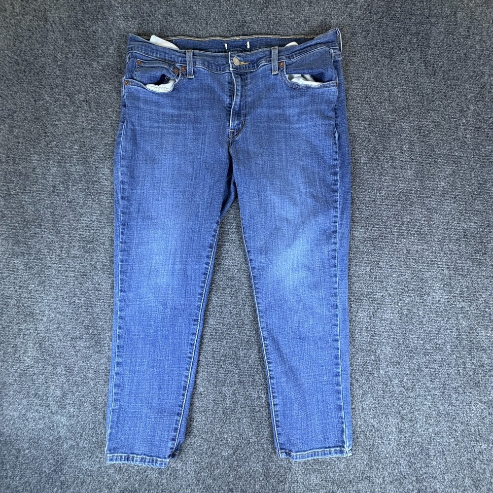Levi's Jeans Men 34x25 Blue Medium Wash Denim Cotton Low Rise Tapered Leg Casual